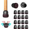 Dailyfe 16Pcs Gommini per Sedie,Tappi Piedini per Sedie Silicone nero per gambe,Feltrini Rotondi, protettori per pavimento in silicone,Feltrini Antiscivolo per Gambe Sedie Fondo in Feltro, 14-19mm