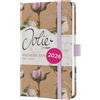 SIGEL J6804 Agenda settimanale Jolie 2026-1 anno - circa A6 - Cotton Fields - 2 pagine = 1 settimana - copertina rigida - 80 g/m² - marrone/lilla/rosato/oliva/bianco - 174 p. - certificazione FSC