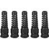 QUARKZMAN 5pz Passacavo Impermeabile, PG16 Spirale in Nylon Corda Pigtail Set Pressacavo Elettrico per 10-13mm Fissaggio Cavi con Filettatura Metallico, Nero