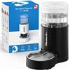 JUNSPOW Fontana per gatti con ciotola in acciaio inox 4 l, senza elettricità e dispenser automatico ultra silent per cani di grossa taglia/multi-gatto, nero