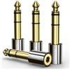 MOSWAG Adattatore Audio da 3,5 mm a 6,3 mm, Convertitore Audio Stereo da 3,5 mm a 6,35 mm, Cavo Chitarra a Mini Jack Adattatore, Telefono Cellulare (4 Confezioni)
