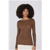 Tezenis Maglia Con Scollo A Barchetta In Viscosa E Lana Merino Donna Marrone