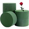 GWAWG Spugna per Fiori, 5 Pezzi Spugna per Fiori Finti Oasi Rotonda Umida e Secca per Matrimoni e Negozi di Fiori (Verde)