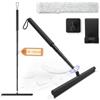 Maudzlan Shower Squeegee - Estrattore doccia a manico lungo, lavavetri e lavavetri 2 in 1, asta telescopica da 120 cm, estrattore per pavimenti, pulitore per vetri, lavavetri, per doccia, colore nero