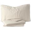 Morbidissimi Set Lenzuola Completo Letto in Flanella 100% cotone felpato Tinta Unita per letto Una piazza e mezza PANNA