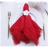 JINVASE Tovaglioli di stoffa con frange, 12 pezzi, 100% morbido cotone, garza pasquale primaverile, lavabili, per decorazioni per matrimoni, cene, 40,6 x 40,6 cm, rosso