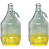 FERROELETTRA Damigiana Vetro 5 Litri - Bottiglione con Chiusura Meccanica Ermetica Con Guarnizione Dama per Olio - Contenitore Olio 5 Litri - Damigiane e Bottiglioni per Prodotti Alimentari (2 Pezzi)