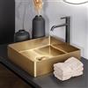 neoro n40 lavabo da appoggio La: 40 A: 12 P: 40 cm, BN0735BG, n40 oro spazzolato [Lavabi > Lavabi da Appoggio]
