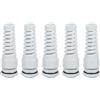 QUARKZMAN 5pz Passacavo Impermeabile, PG16 Spirale in Nylon Corda Pigtail Set Pressacavo Elettrico per 10-13mm Fissaggio Cavi con Filettatura Metallico, Bianco