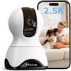 VIM TAG 2,5K Telecamera Wi-Fi Interna, Videocamera di Sorveglianza Interna a 360° con Allarme, Audio a 2 Vie, Rilevamento del Movimento, 2.4/5G WiFi e Bluetooth, Funziona con Alexa, Scheda SD e cloud
