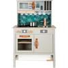 small foot Cucina Gioco Grigia Tasty in Legno, Piano Cottura con Luce/Effetti sonori, con 5 Accessori, dai 3 Anni, 12672, Colore Coloured