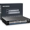 NICGIGA Switch PoE a 24 porte non gestito, PoE 24 porte a 400W, 2 porte uplink Gigabit, switch di rete NICGIGA 26 porte Power Over Ethernet, modalità VLAN, estensione a 250m, montaggio su rack da 19 pollici