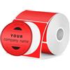 FINDAT Etichette Termiche Rotonde 50 mm Compatibile Stampanti M110 M220 Vinile Autoadesiva Impermeabile per Ufficio Logo QR Code 180/rotoli Rosse