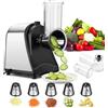 COOCHEER Affettaverdure elettrico, 250 W, in acciaio inox, con 5 lame per verdure diverse con controllo a un pulsante