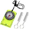 ZBHDEYG 1 bussola verde fluorescente e 2 pipe argentate, accessori per esterni, mini bussola da trekking, attrezzatura da campeggio