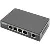 DIGITUS Estensore Gigabit PoE per interni, 4 porte, estensione 85W 100m, collegabile a cascata, autoalimentato