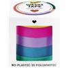 folia 26438 - Nastro adesivo Washi in carta di riso, tinta unita, set da 5 pezzi, 10 m x 10 mm, ideale per decorare e decorare