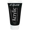 Kreul 28524-Acrilico El Greco, tubetto Nero, Altamente pigmentato, Vernice acrilica Lucida di qualità da Studio, verniciabile al Burro, per Pittura pastosa, Colore Black, 150 ml, 28524