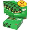 Scotch Magic Tape Nastro Adesivo Trasparente - 6 Rotoli - 19mm x 33m - Nastro Trasparente Opaco e Scrivibile Ideale per Casa, Ufficio e Scuola