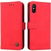 SEAHAI Cover per Xiaomi Redmi 9AT / Redmi 9A, Ultra Sottile Custodia Premium Pelle Portafoglio Kickstand Slot per Schede [RFID Blocking] TPU Antiurto Flip Cover Libro - Rosso