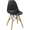 Arredare no Problem Sedia MOMO colore Nero, Conf. 4 pezzi, Struttura in polipropilene, Gambe in legno, 54x46xh.82