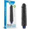 LoveToy Real Softee Rechargeable Vibrating Dildo 9.5" Black