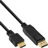 InLine® - Cavo convertitore DisplayPort a HDMI, 10 m, colore: Nero
