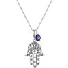 MYSTIC JEWELS By Dalia Collana Hamsa in argento sterling 925 con ciondolo a forma di malocchio da 7 mm (Filigrana)