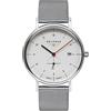 Bauhaus Orologio da uomo con cinturino in maglia milanese al quarzo data secondo decentralizzato bianco/argento 2130M-1, Bracciale