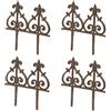 Dehner 4 Borchie per aiuole, in ghisa, Stile nostalgico, 30,5 x 29,5 x 1 cm, Colore: ruggine
