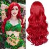 PORSMEER Parrucche rosse a sirena da donna con fermagli per capelli con stelle marine, capelli lunghi rossi, parrucca quotidiana resistente al calore, fibra sintetica per Halloween, per costume