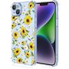 RankOne Custodia per Telefono Adatta per iPhone 14 (6.1 Inches) Custodia con Disegno a Colori in Silicone TPU Trasparente - Girasole