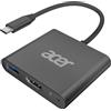 acer Adattatore USB C HDMI 4K con PD 100W, Adattatore Multiporta USB C HDMI, USB 3.0 5Gbps Compatibile per MacBook Pro, iPad Pro Air, iPhone 16 Plus Pro Max, S24 ecc.