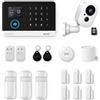 XNY 4G Allarme Casa Senza Fili con Telecamera, Allarme Casa WiFi, Antifurto Casa Wireless con Sirena, Rilevatore di Movimento, Sensore per Porte e Finestre, Sirena, Telecomando, Compatibile con Alexa