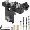 ZPSNDP Set da 14 Pezzi Dima per Spinatura Legno, Alluminio Dima per Fori a Tasca, 8/10/15 MM Spinatrice per Legno, 3 In 1 Fori a Tasca per Legno, Set di Punte di Posizionamento. (nero)