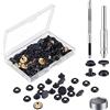 MSDADA Bottoni a Pressione Metallici 18 Set Nero, Chiusure Snap Durevoli con Strumenti Montaggio per Tessuti, Cuoio, Abbigliamento Fai da Te