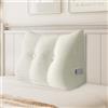 Johnear Cuscino da lettura a cuneo, per letto e divano, per schienale, testiera letto, schienale, grande cuscino lombare triangolare (bianco, 60 cm)