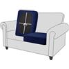 SYLC Copriseduta Divano, Copricuscini Seduta, Fodera Coprisedile, Protezione Del Cuscino Sedile Del Divano Lavabile, Tartan Impermeabile (Blu navy,Sedia a sdraio)