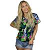 King Kameha Funky-Bluse-Camicie-Hawaiana, Manica-Corta, Parrot-Cockatoo, Nero, 3XL