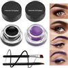 Boobeen 2 Colours Liner Eyeliner Gel - Formula in gel per colori per sopracciglia a lunga durata - Set trucco occhi con confezione da 2 pennelli per eyeliner e pennello per sopracciglia (Nero e viola)