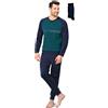 Il Granchio Pigiama da Uomo Invernale + Calza - Pigiama Uomo Caldo Cotone - Pigiama Uomo Invernale (2035 Bosco, XL)