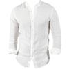 DIDYUGO Camicia Uomo in Lino Manica Lunga Collo alla Coreana Slim Fit S M L XL XXL XXXL (IT, Testo, M, Regular, Regular, Bianco)