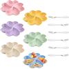 SHILIPAIJC 6 Pezzi Vassoio per Snack con Scomparti, Piatto da Portata con 6 Forchette da Frutta, Riutilizzabile Vassoio da Portata Vassoi Porta Caramelle per Antipasti Snack Aperitivo Frutta Frutta Secca Feste