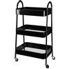 WELL HOME MOBILIARIO & DECORACIÓN Well Home Carrello da cucina nero con 3 cesti e ruote H.79,5 cm