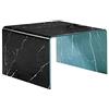 Arreditaly Tavolino Basso Salotto Soggiorno Sala Da Pranzo Cubo Quadrato In Vetro Nero e Curvato Design Moderno Elegante Luxury Z-21, 50 x 38 x 50 Cm Colore Nero Effetto Marmo