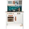 small foot Cucina Gioco Bianca Tasty in Legno, Piano Cottura con Luce/Effetti sonori, con 5 Accessori, dai 3 Anni, 12673, Colore Coloured