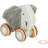 Small Foot Elefante da trainare in Legno, con Orecchie scricchiolanti in Legno, Giocattolo da trainare con Ruote gommate, promuove la motricità e i Primi Passi, per Bambini da 1 Anno, 12624