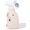 kontor28 - Morbida borsa dell'acqua calda TEDDY con rivestimento in 100% cotone biologico, realizzata a mano in Germania, a prova di perdite, inodore e analgesico (3,0 litri)