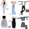 Carreuty 16 vestiti per bambole Impostazioni, 3 Cappotti a Quadri 2 Abiti 1 Pantaloni a Manica Corta 2 Accessori 2 Occhiali 6scarpe da bambola da 11,5 Pollici Regalo casuale