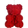 Cereria Di Giorgio - Candela a forma di Orsetto con Petali - Colore Rosso - Lunghezza 8 cm Altezza 10 cm - Idea Regalo San Valentino - Artigianale